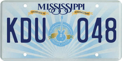 MS license plate KDU048