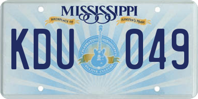 MS license plate KDU049