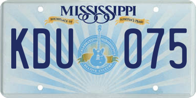 MS license plate KDU075