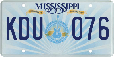 MS license plate KDU076