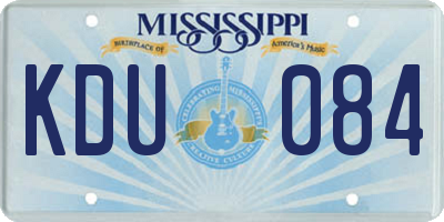 MS license plate KDU084