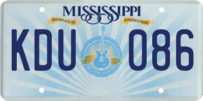 MS license plate KDU086