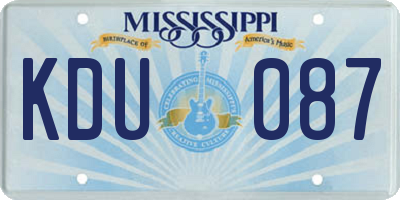 MS license plate KDU087