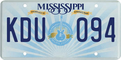 MS license plate KDU094