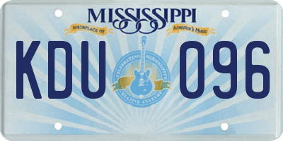 MS license plate KDU096