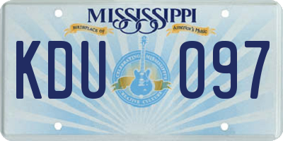 MS license plate KDU097