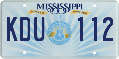 MS license plate KDU112