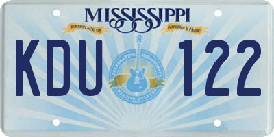 MS license plate KDU122