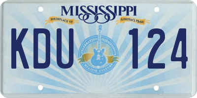 MS license plate KDU124