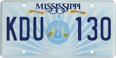 MS license plate KDU130