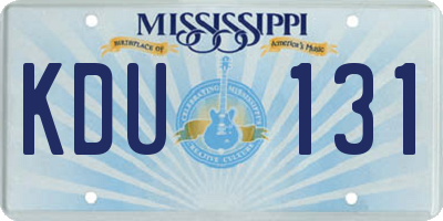 MS license plate KDU131