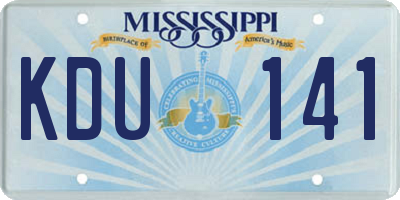 MS license plate KDU141
