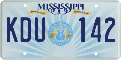 MS license plate KDU142