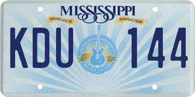 MS license plate KDU144