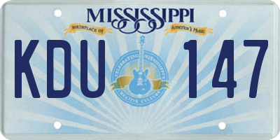MS license plate KDU147