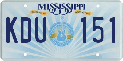 MS license plate KDU151