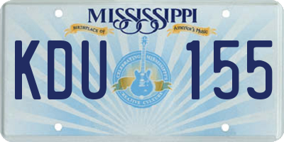 MS license plate KDU155