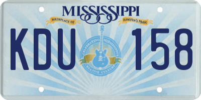 MS license plate KDU158