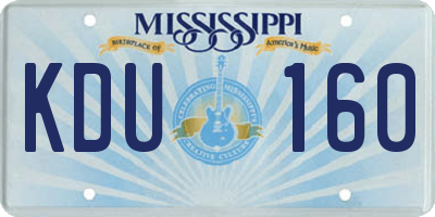 MS license plate KDU160