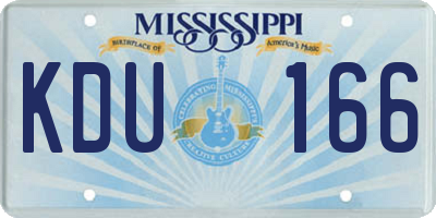 MS license plate KDU166
