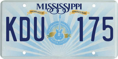 MS license plate KDU175