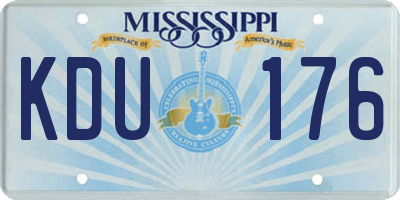 MS license plate KDU176