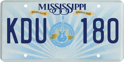 MS license plate KDU180