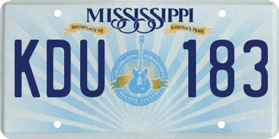 MS license plate KDU183