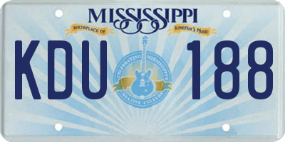 MS license plate KDU188