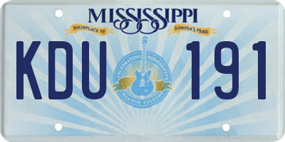 MS license plate KDU191