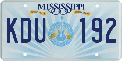 MS license plate KDU192