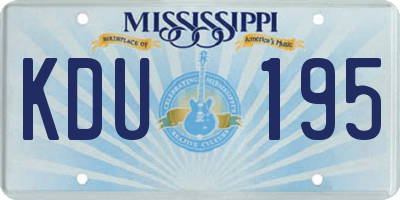 MS license plate KDU195