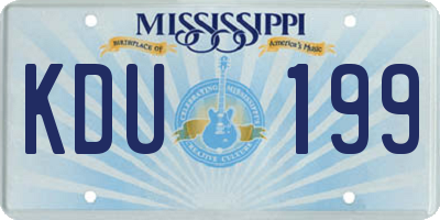 MS license plate KDU199