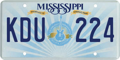 MS license plate KDU224