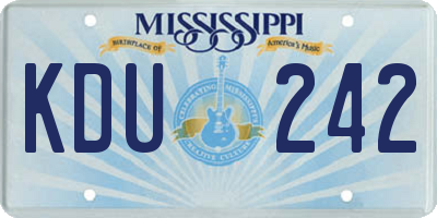 MS license plate KDU242