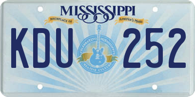 MS license plate KDU252