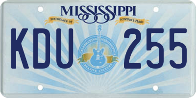 MS license plate KDU255