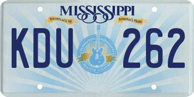 MS license plate KDU262