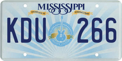 MS license plate KDU266
