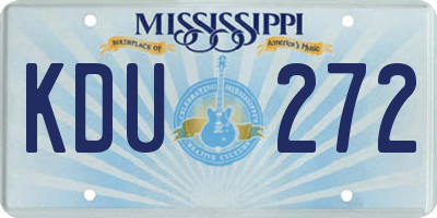 MS license plate KDU272