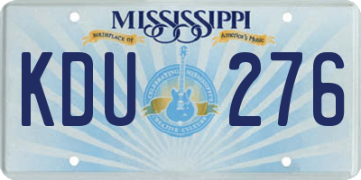 MS license plate KDU276