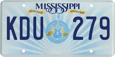 MS license plate KDU279