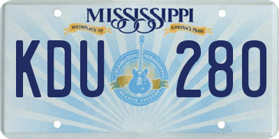 MS license plate KDU280