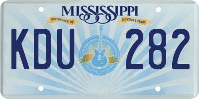 MS license plate KDU282