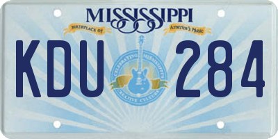 MS license plate KDU284