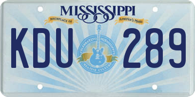 MS license plate KDU289