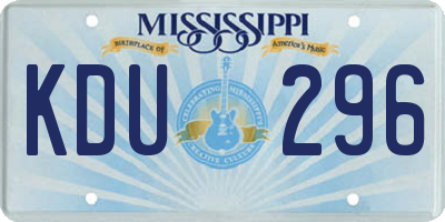 MS license plate KDU296