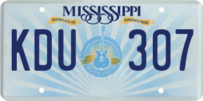 MS license plate KDU307