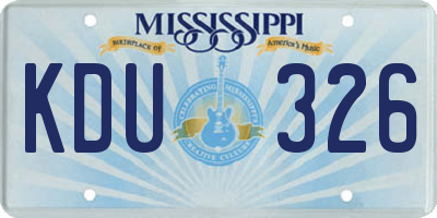 MS license plate KDU326