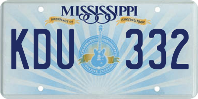 MS license plate KDU332